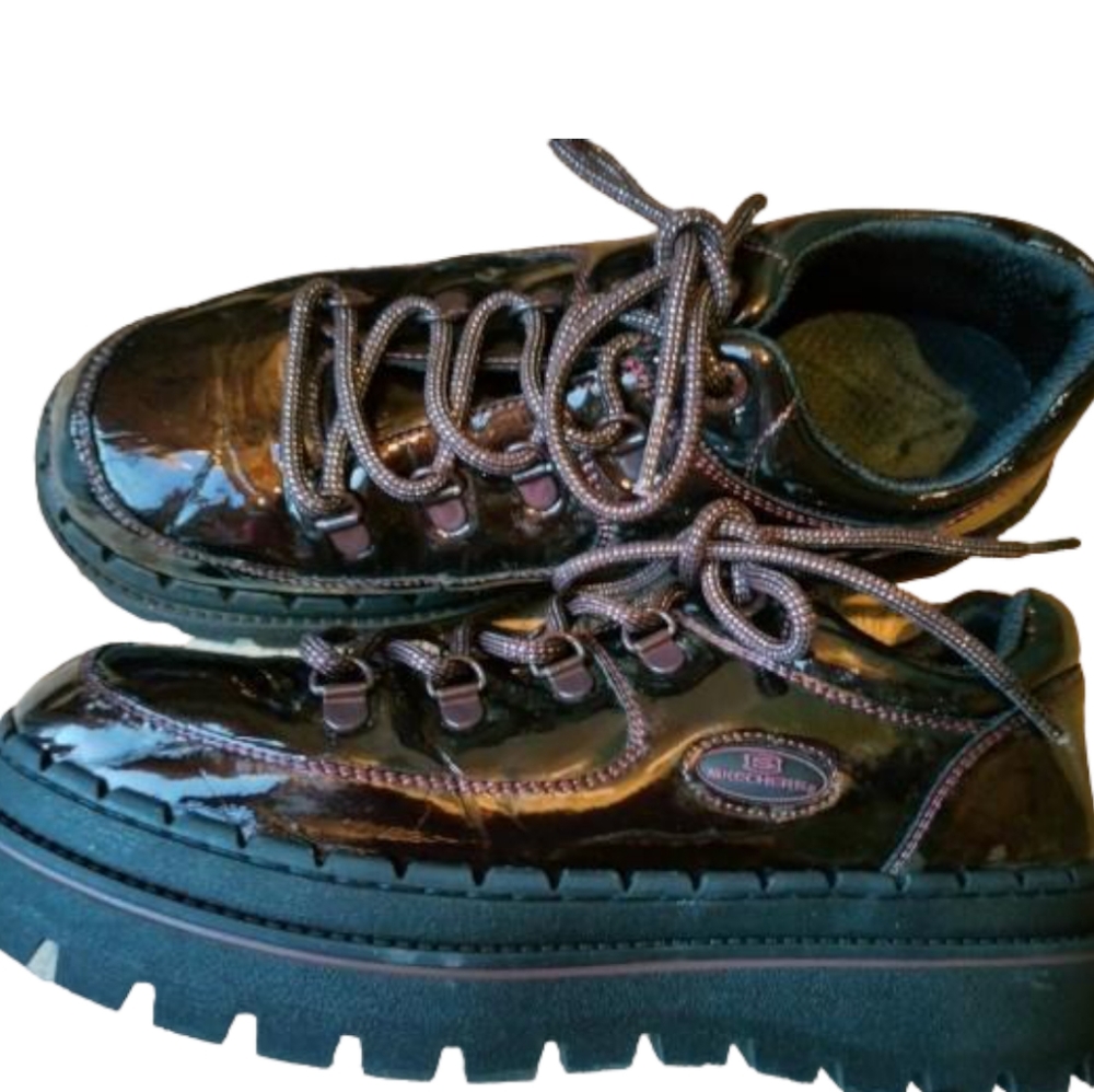 90s vintage burgundy platform sketchers - Picture 3 of 5